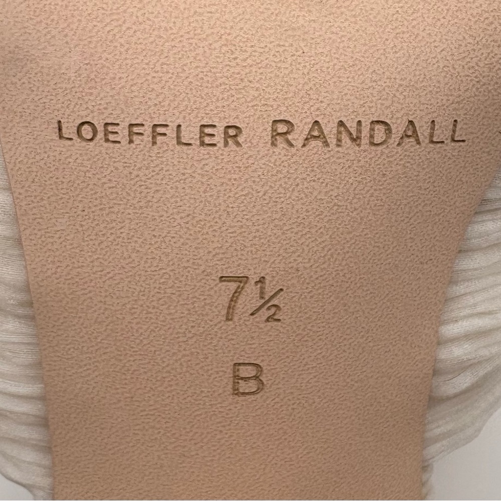 Loeffler Randall Women's Ivory Pleated Bow Slip-On Block Sandals Size 7.5B - Picture 4 of 4